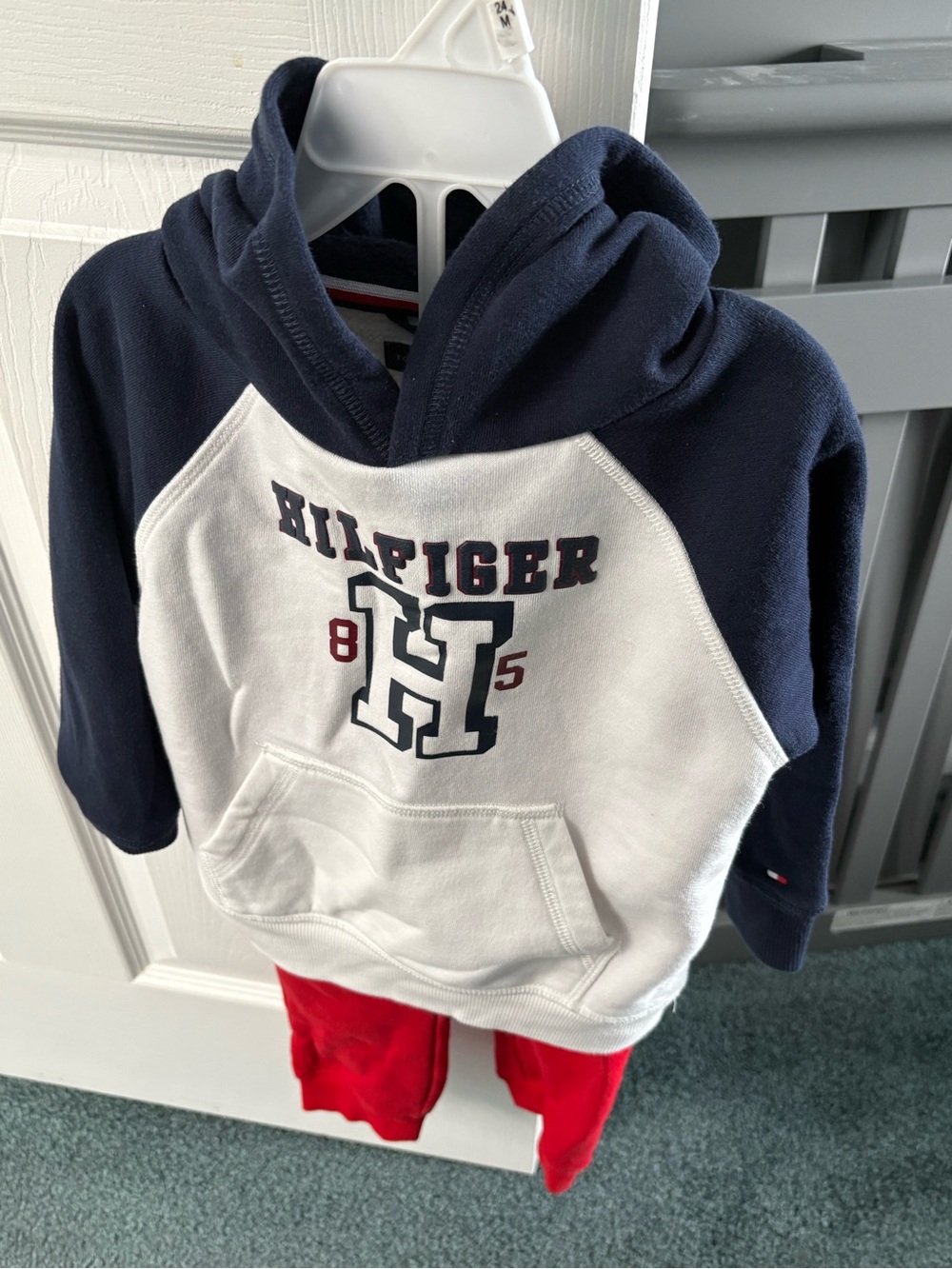 Tommy Hilfiger Navy, White & Red Kids' Hooded Sweatshirt with Logo